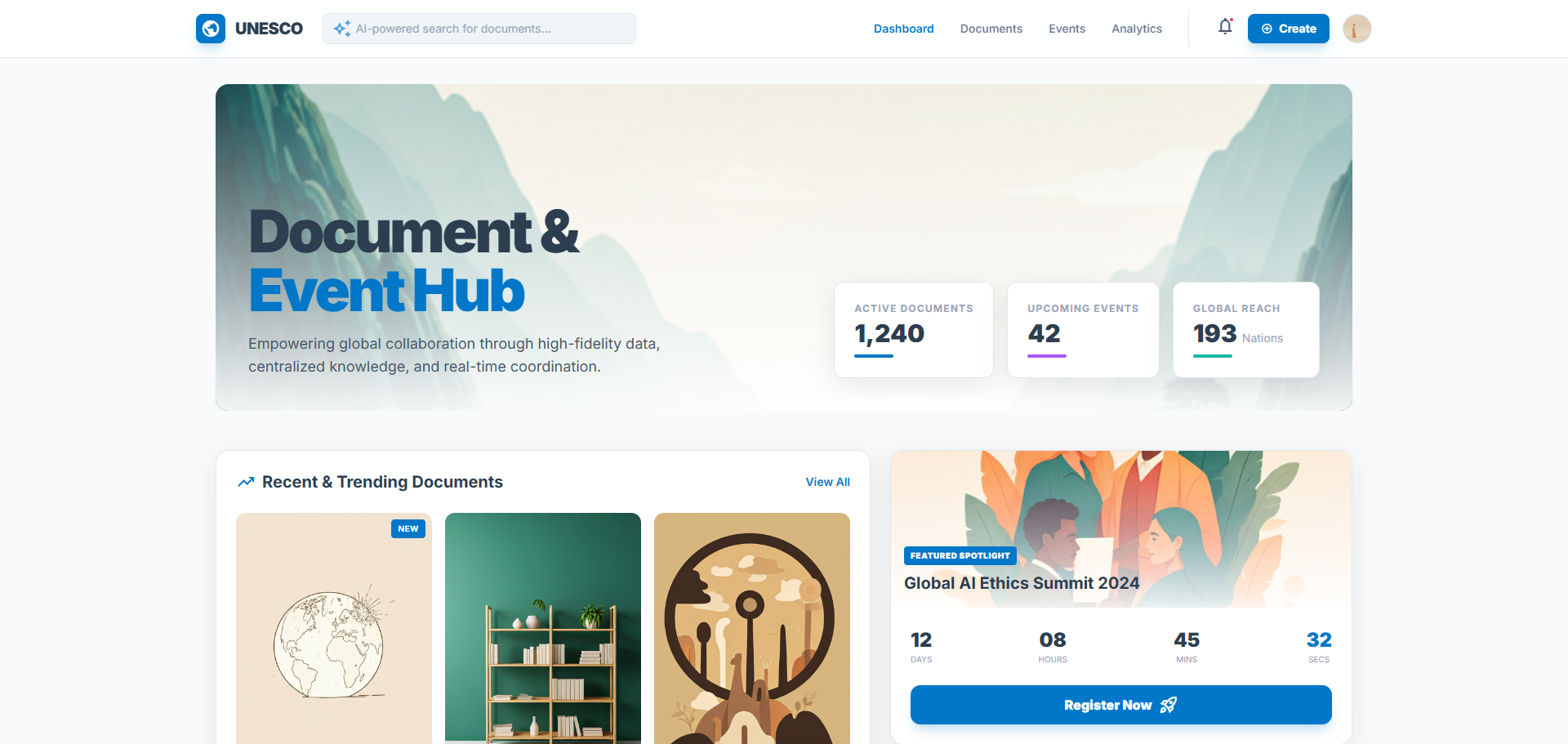 UNESCO SharePoint document and knowledge management hub